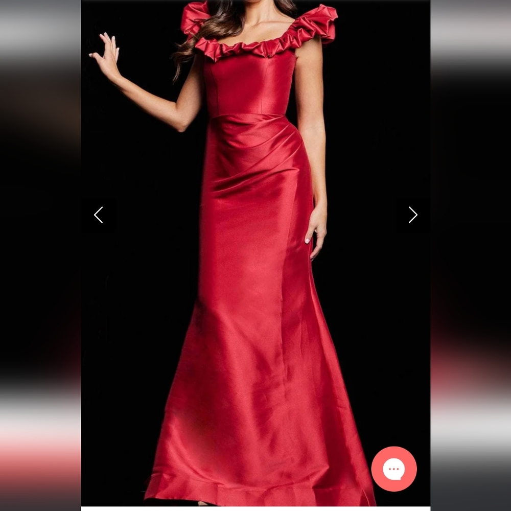 Red Jovani long formal gown.